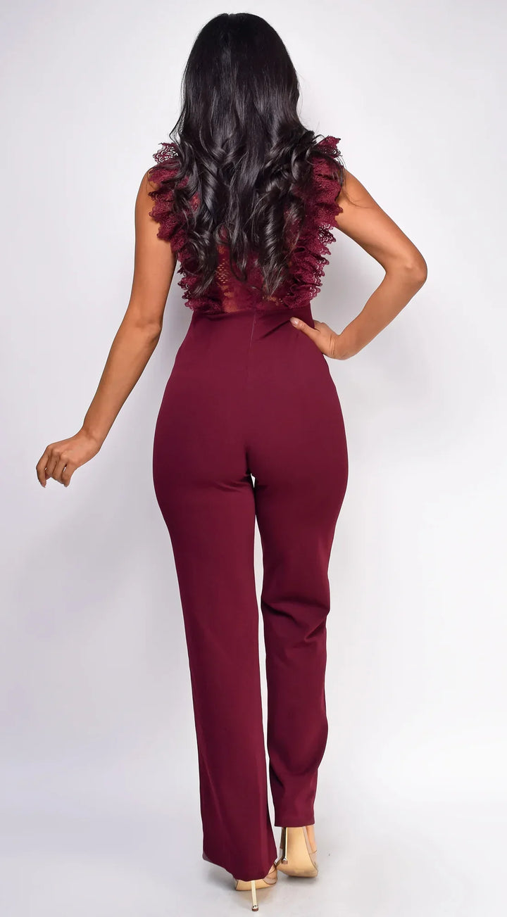 Vanna - Crochet Flared leg Jumpsuit