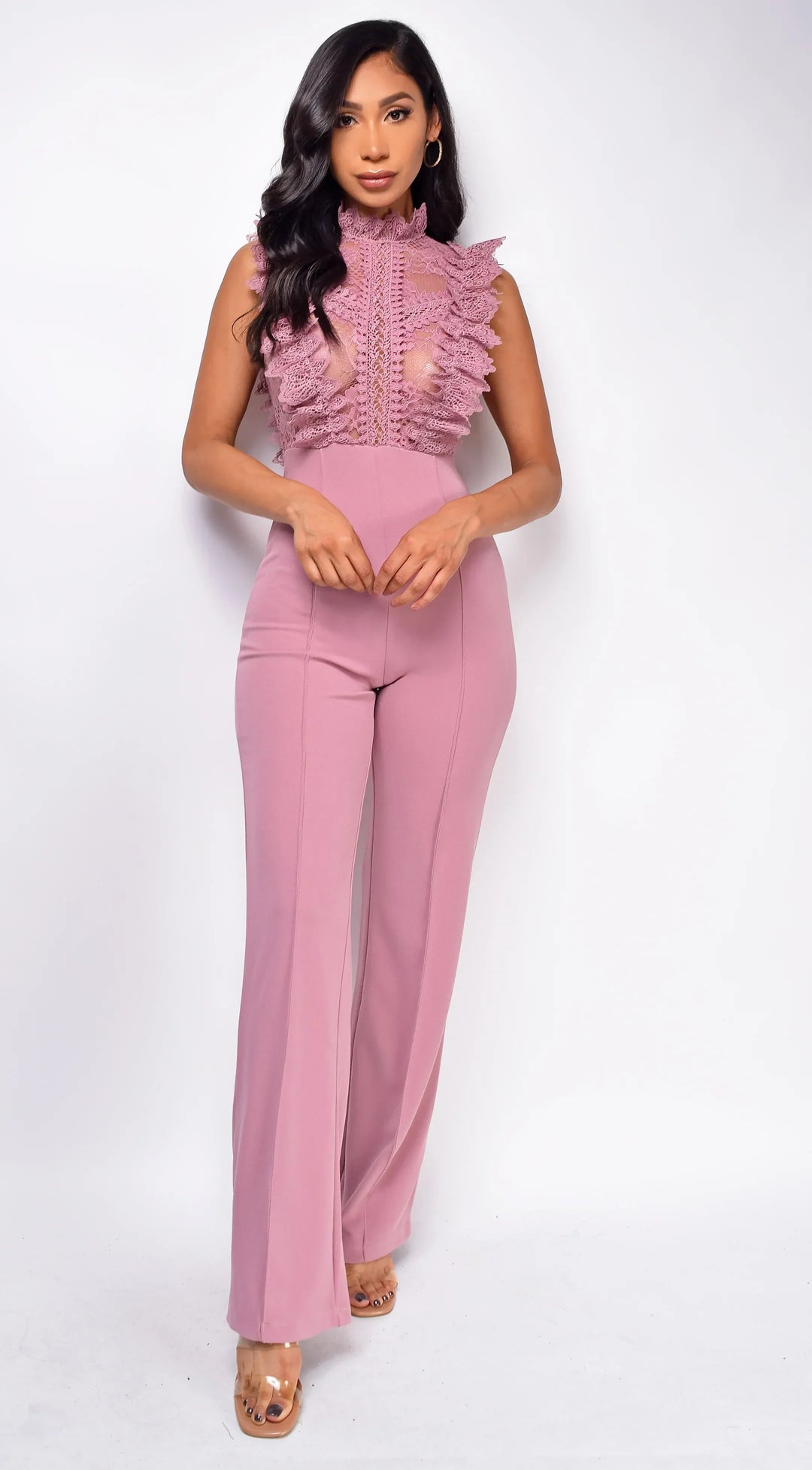 Vanna - Crochet Flared leg Jumpsuit