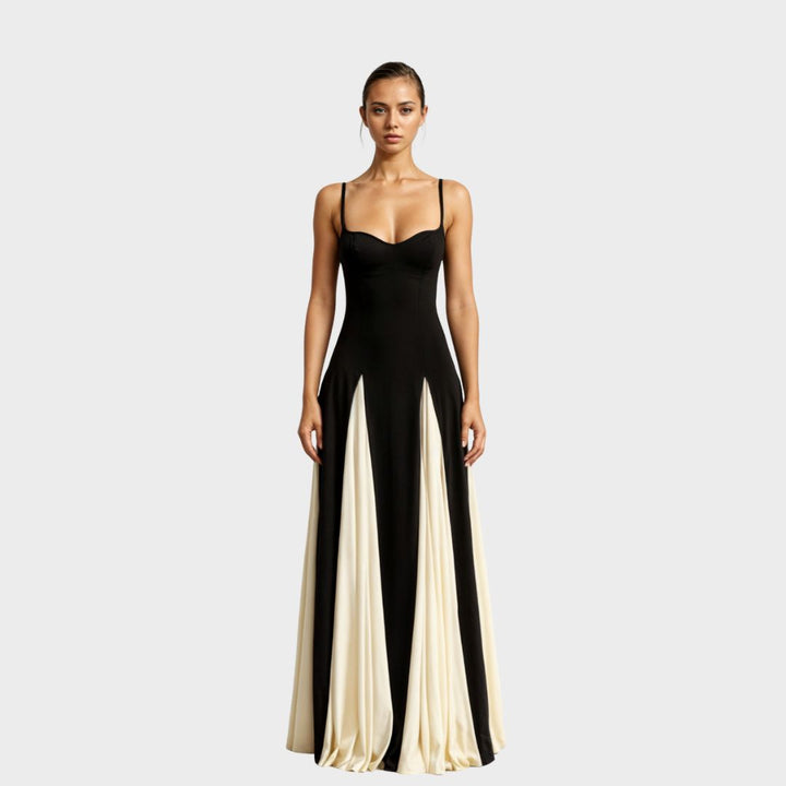 Alwen | Women's Fitted Sweetheart Neckline Maxi Dress with Flared Skirt