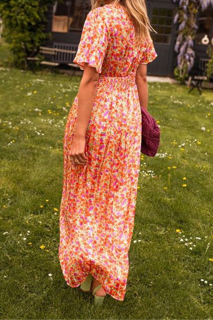 Faith - Elegant Long Dress With Flowers