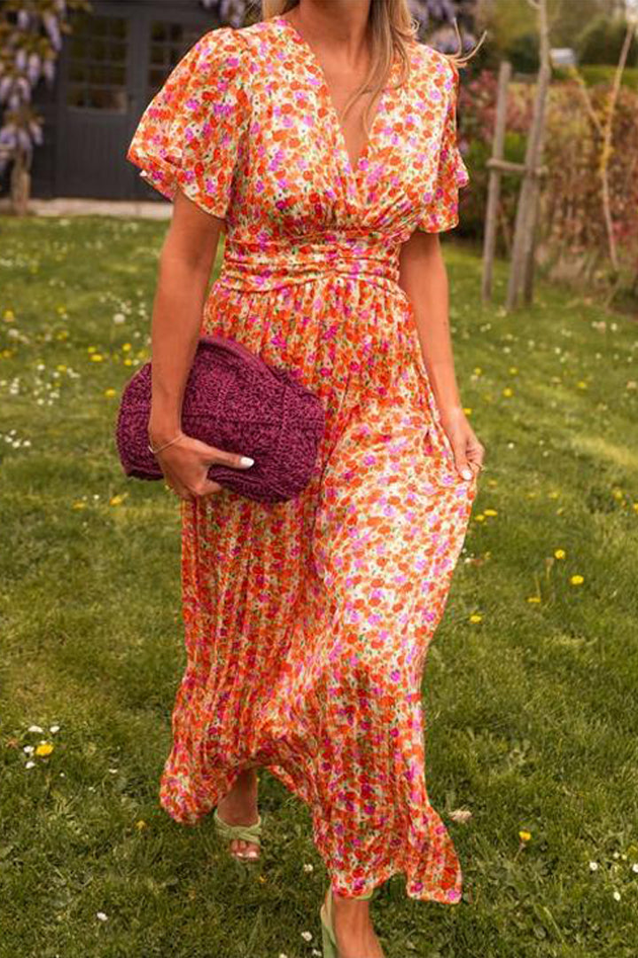 Faith - Elegant Long Dress With Flowers