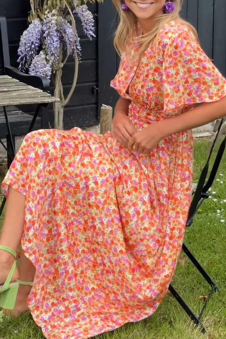 Faith - Elegant Long Dress With Flowers