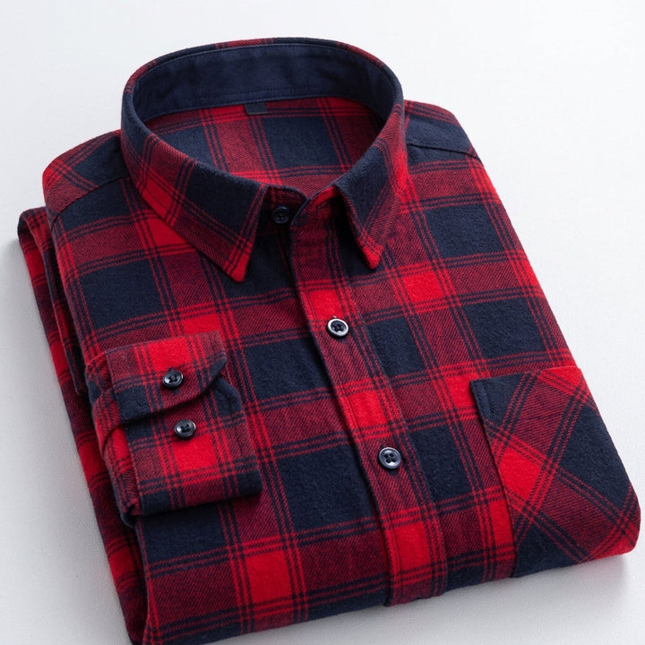 Matthew | Men's Plaid Long-Sleeve Button-Down Shirt