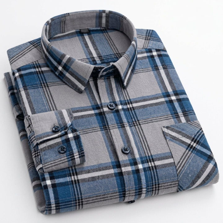 Matthew | Men's Plaid Long-Sleeve Button-Down Shirt