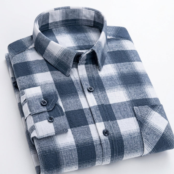 Matthew | Men's Plaid Long-Sleeve Button-Down Shirt