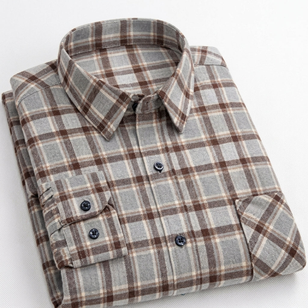 Matthew | Men's Plaid Long-Sleeve Button-Down Shirt