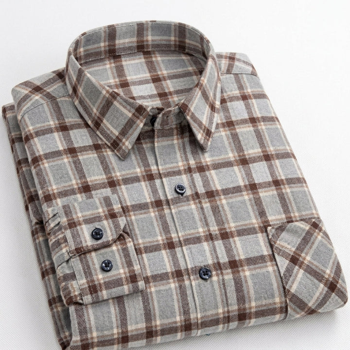 Matthew | Men's Plaid Long-Sleeve Button-Down Shirt
