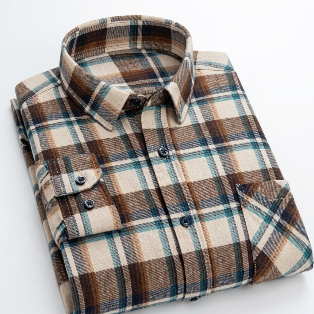 Matthew | Men's Plaid Long-Sleeve Button-Down Shirt