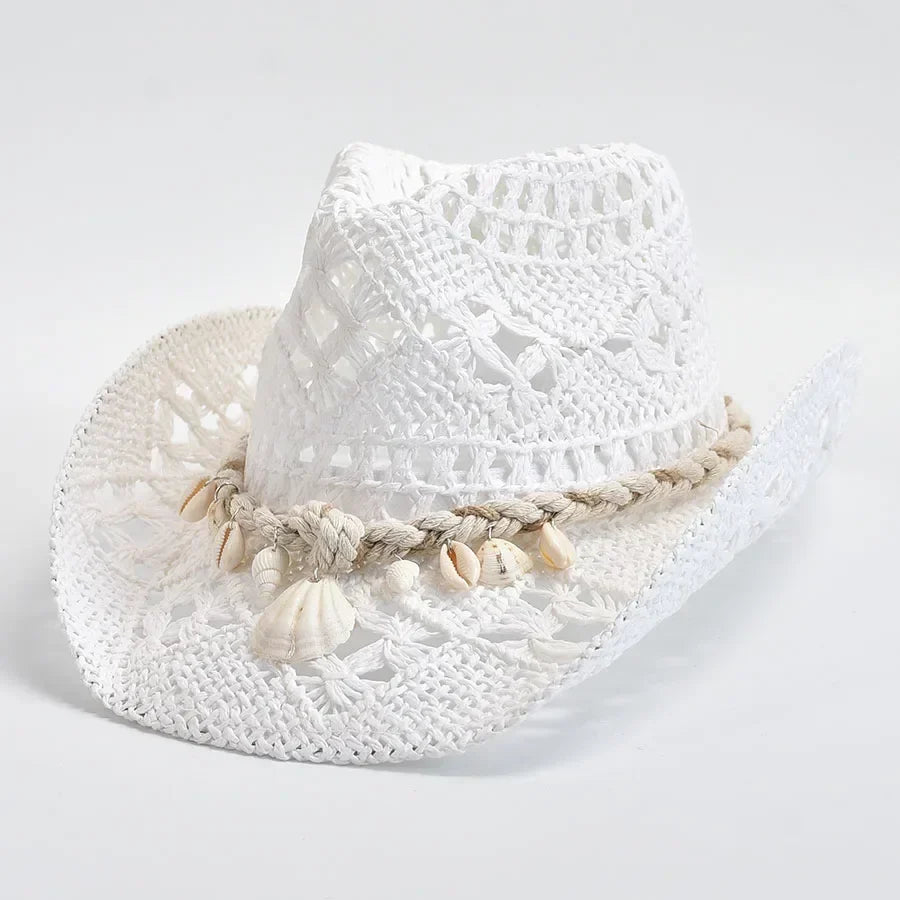Aurelin | Women's Flexible-Brim Sun Hat with Shell Trim and Adjustable Ribbon
