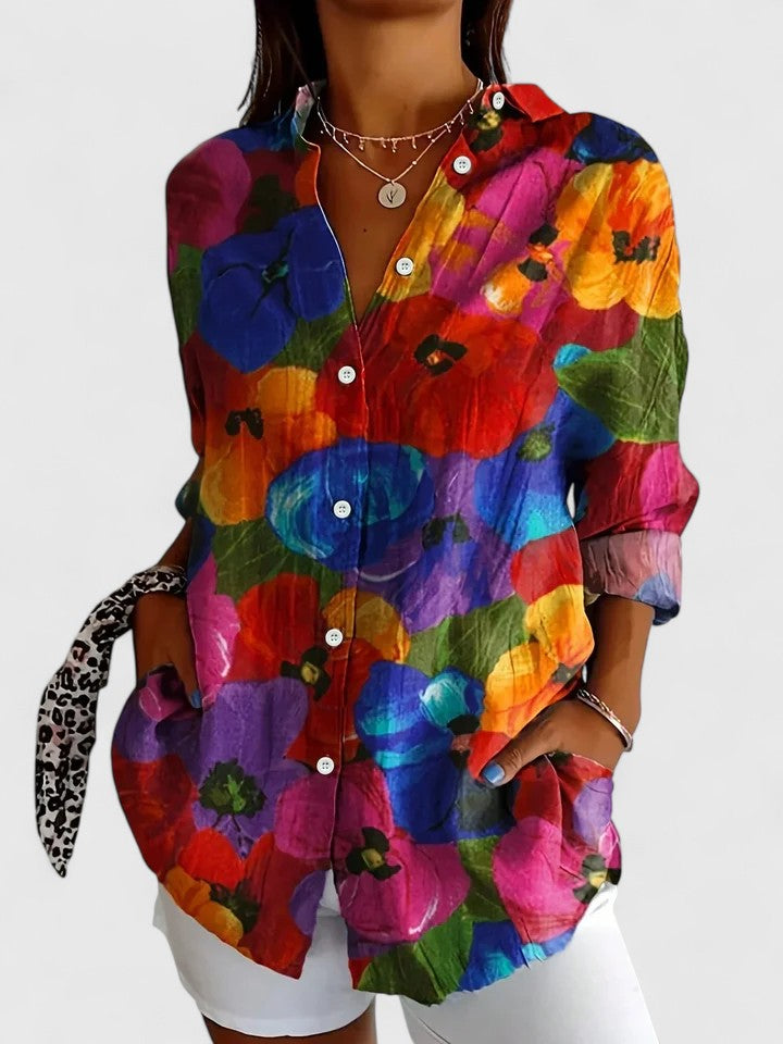 Anica | Women's Comfortable-Fit Blouse With Colorful Print