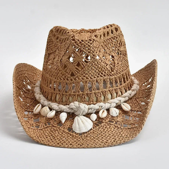 Aurelin | Women's Flexible-Brim Sun Hat with Shell Trim and Adjustable Ribbon