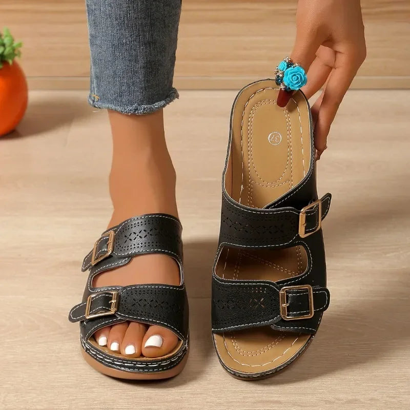 Jasmine | Women's Adjustable Strap Sandals with Arch Support Platform Sole
