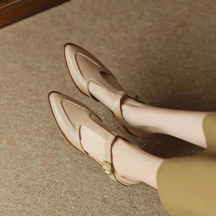 Gianna | Classic Buckle Leather Shoes
