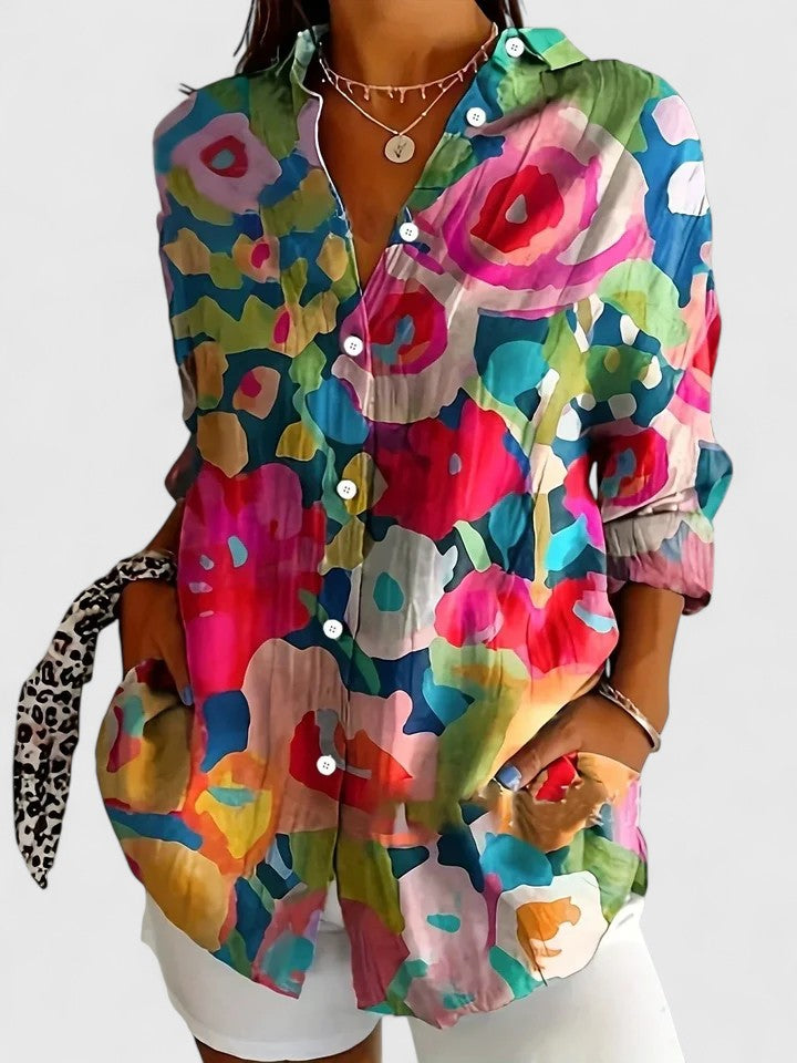 Anica | Women's Comfortable-Fit Blouse With Colorful Print
