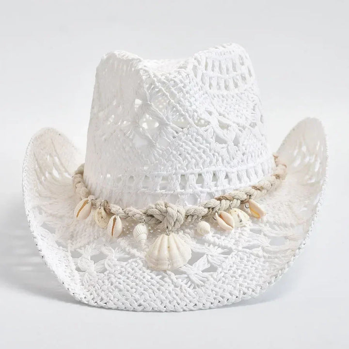 Aurelin | Women's Flexible-Brim Sun Hat with Shell Trim and Adjustable Ribbon