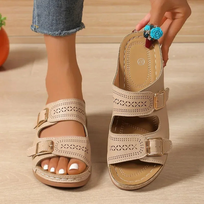 Jasmine | Women's Adjustable Strap Sandals with Arch Support Platform Sole