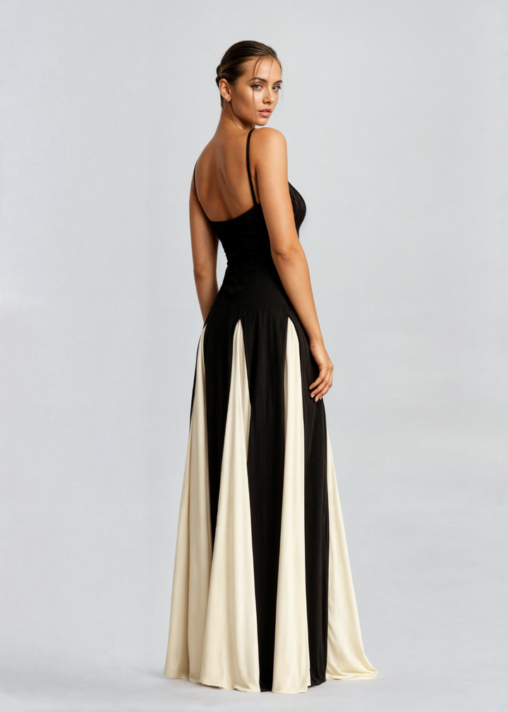 Alwen | Women's Fitted Sweetheart Neckline Maxi Dress with Flared Skirt