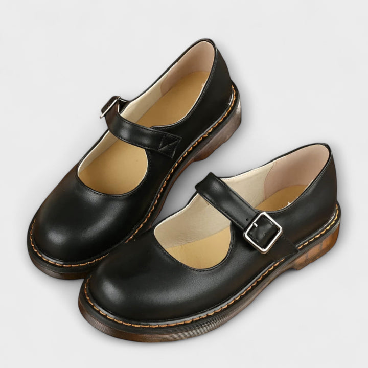 Jazhyrah | Women's Cushioned Mary Jane Shoes with Adjustable Buckle Strap