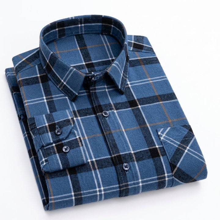 Matthew | Men's Plaid Long-Sleeve Button-Down Shirt