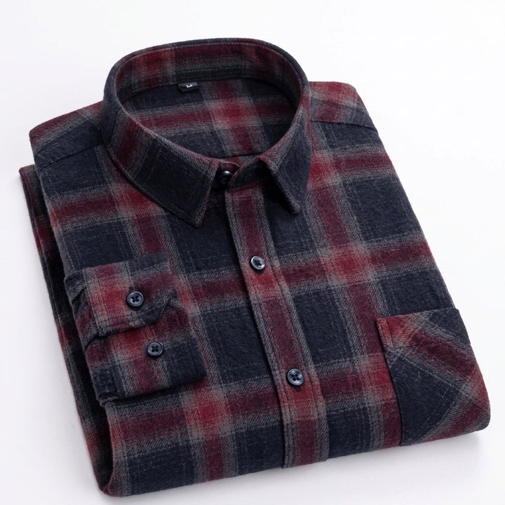 Matthew | Men's Plaid Long-Sleeve Button-Down Shirt
