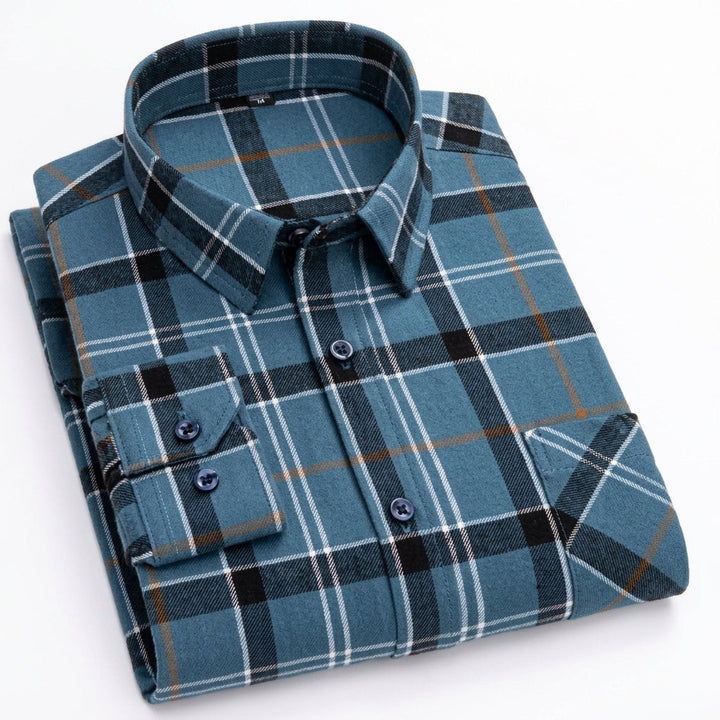 Matthew | Men's Plaid Long-Sleeve Button-Down Shirt