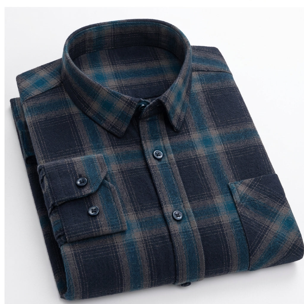 Matthew | Men's Plaid Long-Sleeve Button-Down Shirt