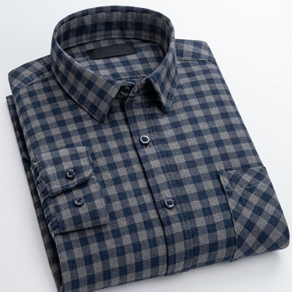 Matthew | Men's Plaid Long-Sleeve Button-Down Shirt