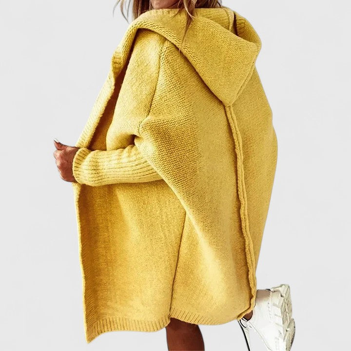 Rosalynne | Women's Oversized Knee-Length Cardigan with Large Hood