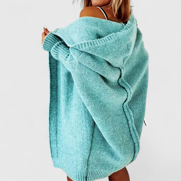 Rosalynne | Women's Oversized Knee-Length Cardigan with Large Hood
