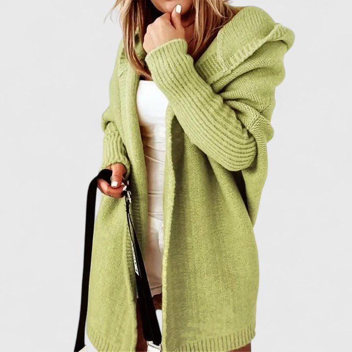 Rosalynne | Women's Oversized Knee-Length Cardigan with Large Hood
