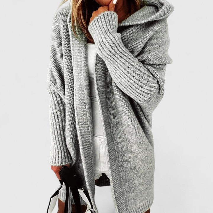 Rosalynne | Women's Oversized Knee-Length Cardigan with Large Hood