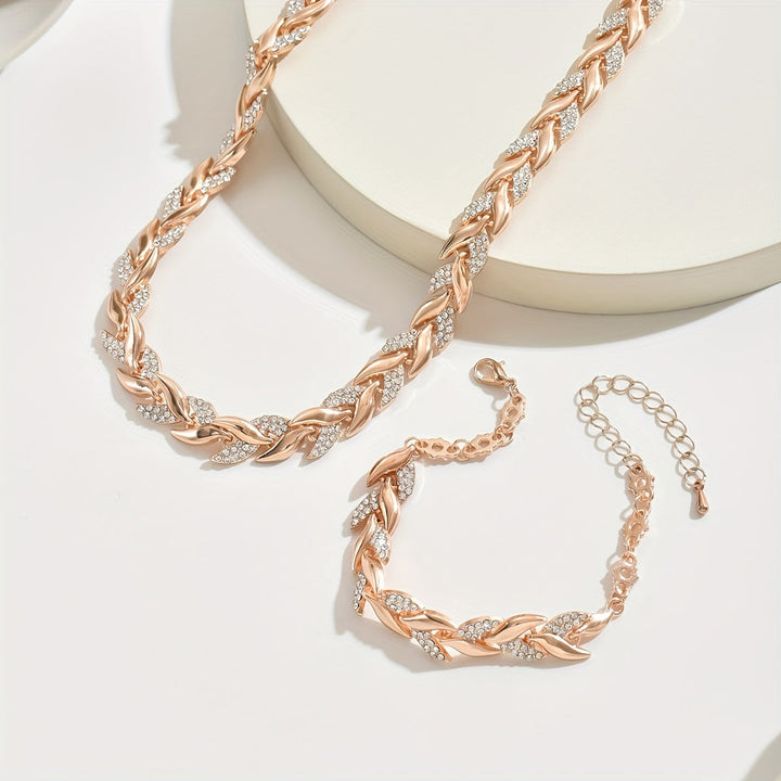 Vivian | Women's Elegant Rhinestone Fish Tail Necklace and Bracelet Set