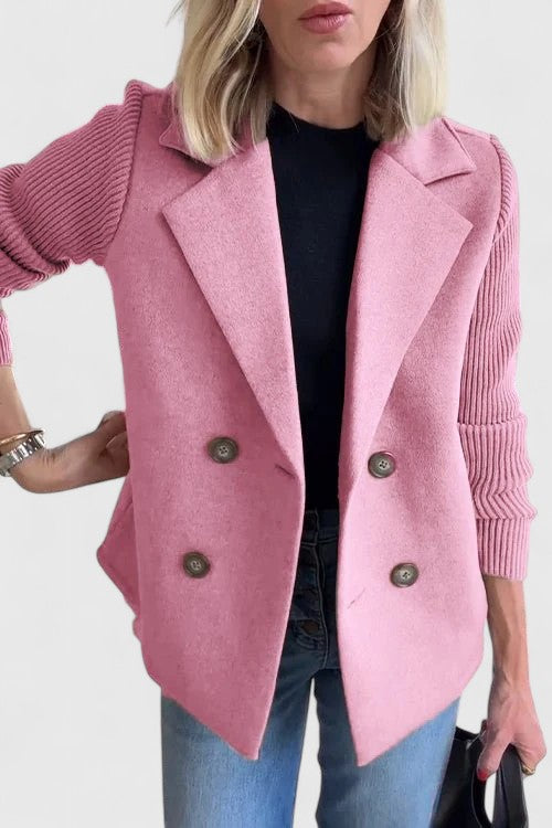 Winslet | Women's Double-Breasted Tailored Blazer with Contrast Sleeves