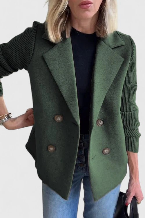 Winslet | Women's Double-Breasted Tailored Blazer with Contrast Sleeves