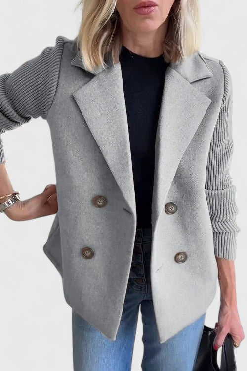 Winslet | Women's Double-Breasted Tailored Blazer with Contrast Sleeves