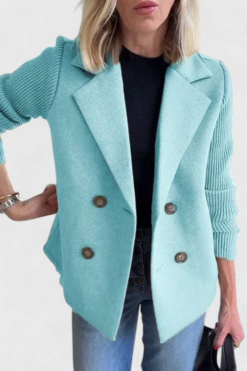 Winslet | Women's Double-Breasted Tailored Blazer with Contrast Sleeves