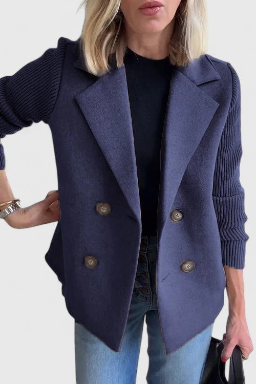 Winslet | Women's Double-Breasted Tailored Blazer with Contrast Sleeves
