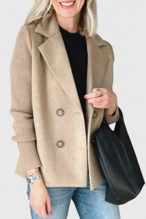 Winslet | Women's Double-Breasted Tailored Blazer with Contrast Sleeves