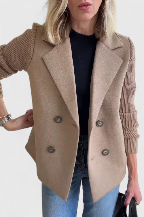 Winslet | Women's Double-Breasted Tailored Blazer with Contrast Sleeves