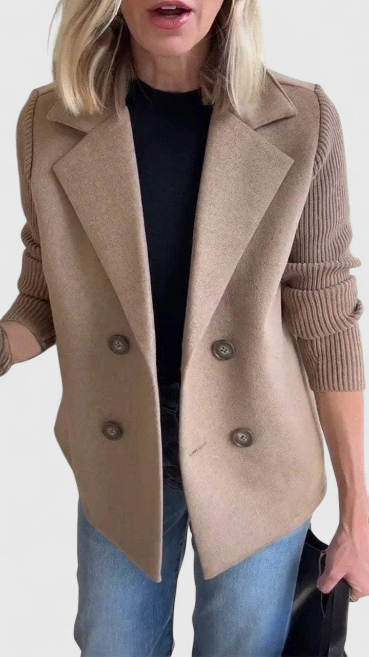 Winslet | Women's Double-Breasted Tailored Blazer with Contrast Sleeves