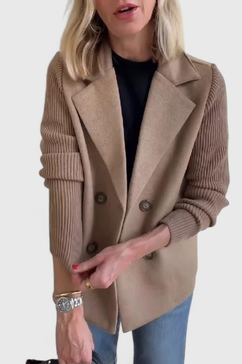 Winslet | Women's Double-Breasted Tailored Blazer with Contrast Sleeves