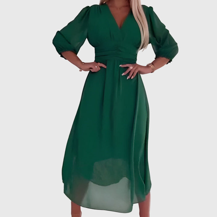 Chloe | Women's Lightweight Chiffon Dress with Draped Flattering Fit