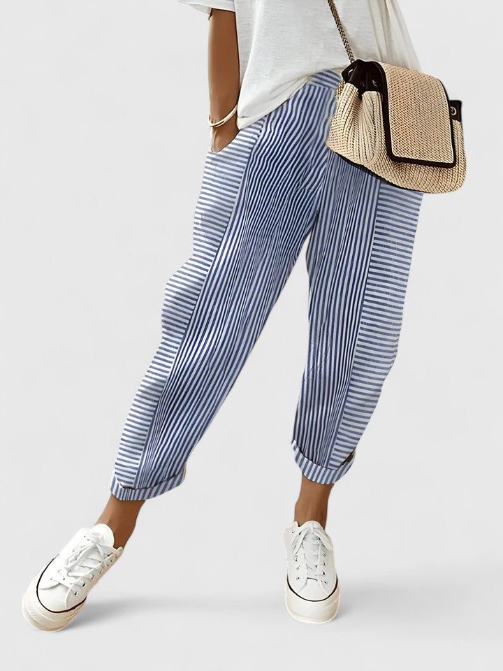 Elvira | Women's Comfortable Pants with Stretch Waistband and Side Pockets