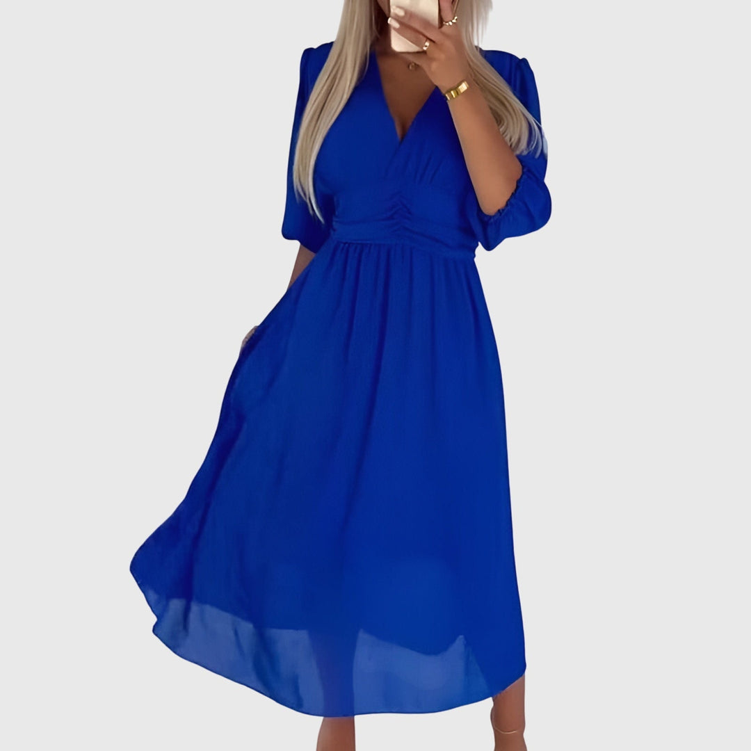 Chloe | Women's Lightweight Chiffon Dress with Draped Flattering Fit