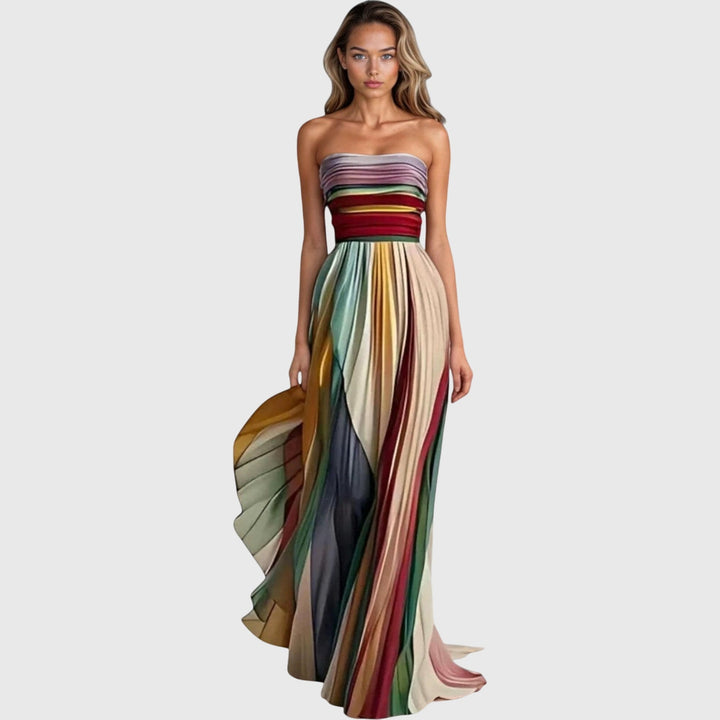 Flora | Women's Loose-Fit Long Dress with Handmade Design