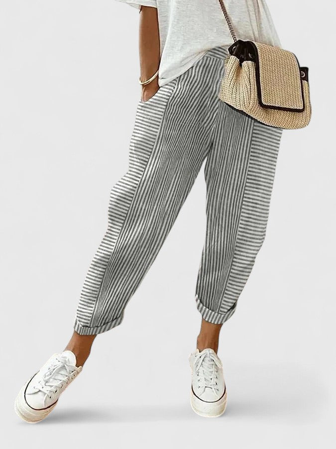 Elvira | Women's Comfortable Pants with Stretch Waistband and Side Pockets