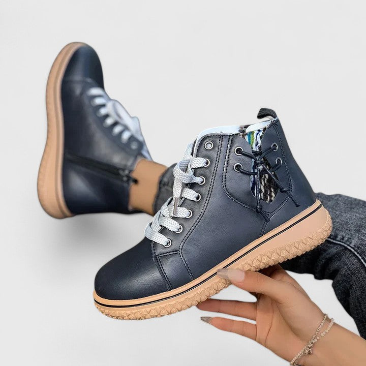 Nyrah | Women's Lace-Up Orthopedic Boots with Non-Slip Sole and Lined Interior
