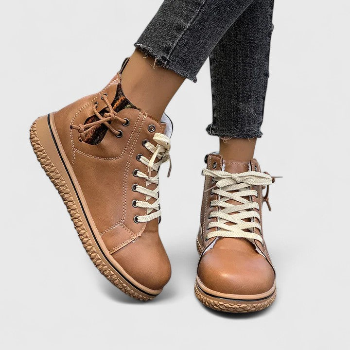 Nyrah | Women's Lace-Up Orthopedic Boots with Non-Slip Sole and Lined Interior