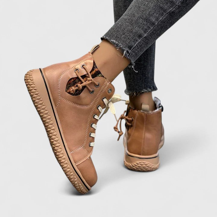Nyrah | Women's Lace-Up Orthopedic Boots with Non-Slip Sole and Lined Interior