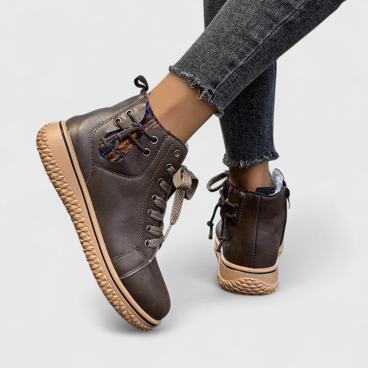 Nyrah | Women's Lace-Up Orthopedic Boots with Non-Slip Sole and Lined Interior